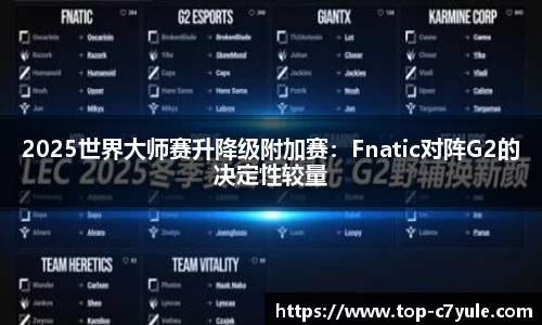 2025世界大师赛升降级附加赛：Fnatic对阵G2的决定性较量